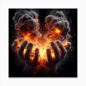 Hands Of Fire Concept Canvas Print