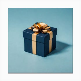 Gift Box With Gold Ribbon Canvas Print