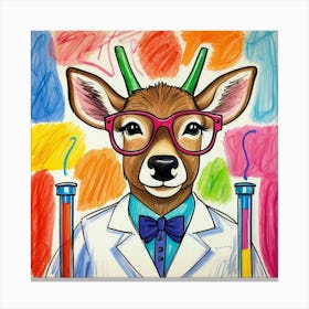 Scientist Deer Canvas Print