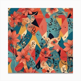 Geometric Art Floral pattern Canvas Print