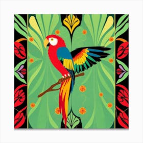 Parrot On A Branch Canvas Print