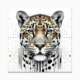 Leopard Head - Abstract Line Art Illustration 1 Canvas Print