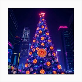 Bitcoin Christmas Tree 2 Canvas Print