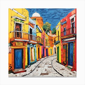 Colorful Street In Mexico City Canvas Print