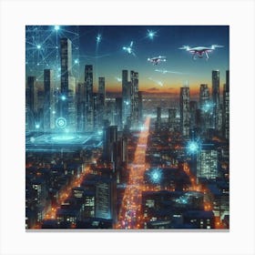 Futuristic Cityscape 32 Canvas Print