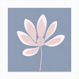 A White And Pink Flower In Minimalist Style Square Composition 465 Canvas Print