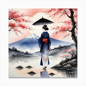 Geisha Painting Canvas Print