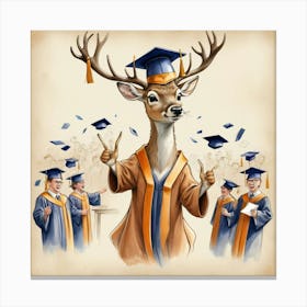 Graduation Deer 5 Canvas Print