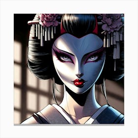 Geisha Creative Illustration Artwork 57 Canvas Print