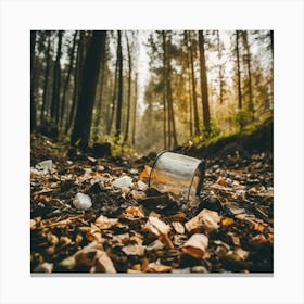 Trash In The Forest 5 Canvas Print