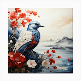Bird In Bloom Canvas Print