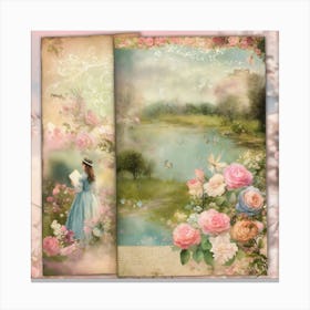 Shabby Chic Dreamy Mist Pastel Junk Journals Jane (1) Canvas Print