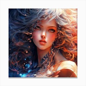Beautiful Girl With Long Hair Canvas Print