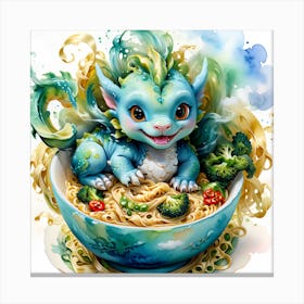 Baby Dragon In A Bowl Canvas Print
