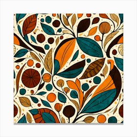 Seamless Pattern, Floral Pattern, Abstract Piece With Organic Shapes And Earthy Colors art print Canvas Print