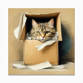 Cat In A Box 23 Canvas Print