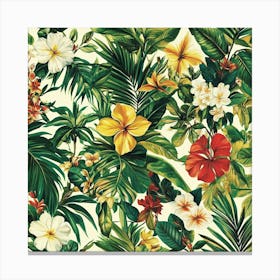 Tropical Flowers Art 1 Canvas Print