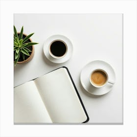 Coffee And Notebook 3 Canvas Print