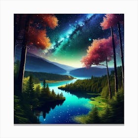 Night Sky Painting Canvas Print