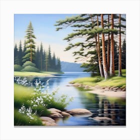 River In The Forest Canvas Print