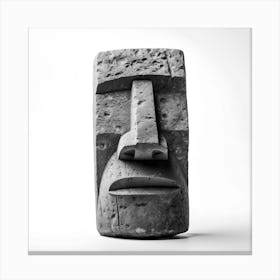 Moai Head bust isolated stone object Canvas Print