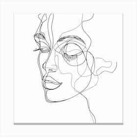 Line Drawing Of A Woman'S Face 1 Canvas Print