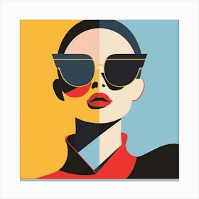 Portrait Of A Woman With Sunglasses Canvas Print