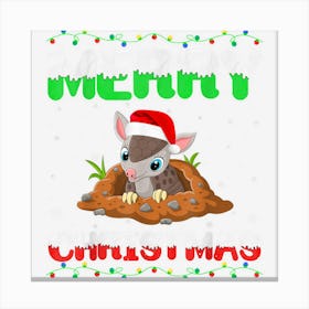 Matching Outfits For Holiday Party Armadillo Merry Christmas 1 Canvas Print