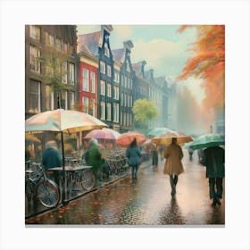 Amsterdam In The Rain 14 Canvas Print