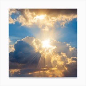 Sun Shining Through Clouds Canvas Print