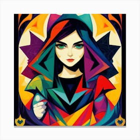 Girl In A Hood Canvas Print