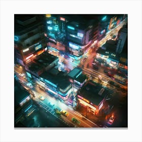 Cityscape At Night 1 Canvas Print