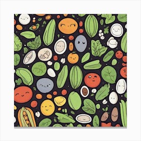 Legumes As A Background Sticker 2d Cute Fantasy Dreamy Vector Illustration 2d Flat Centered Canvas Print