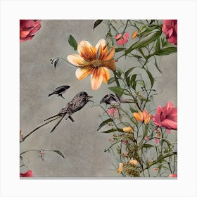 Floral Birds Canvas Print