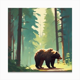 Bear In The Woods 14 Canvas Print