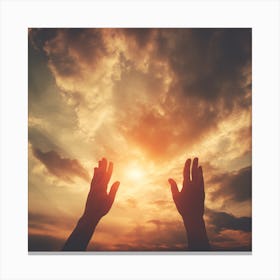 Hands Reaching Up To The Sky Canvas Print