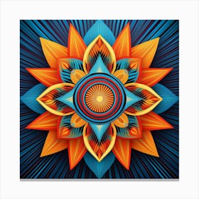 Abstract Psychedelic Flower Canvas Print