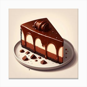 Chocolate Cake Vector Illustration Canvas Print