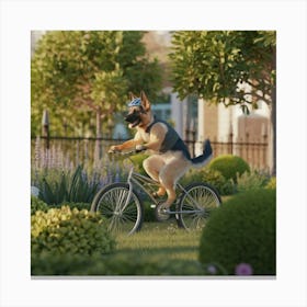 A 3d Render Of A German Shepherd Riding Opdftyo9sc 7bqlccefaew Dd2dyarvtqklqc2fxb31iw Canvas Print