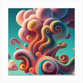 A Bunch Of Clouds That Are Floating In The Air Canvas Print