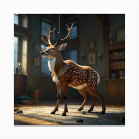 Deer In A Room 9 Canvas Print