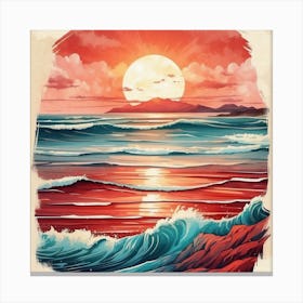 Sunset At The Beach Canvas Print