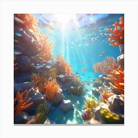 Underwater Serenity Calming Underwater Scenes With Schools Of Fish Coral Reefs And Sunrays Filter 13828672 (2) Canvas Print