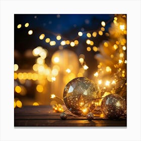 A Night Scene Lit With Magical Sparkling Decorations And Luxurious Shimmering Lights Glowing In A Canvas Print