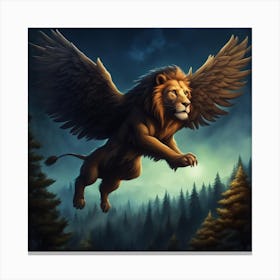 Lion In Flight Canvas Print