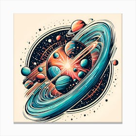 Saturn Planets Canvas Print