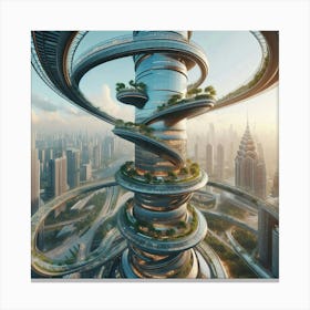 Futuristic City 120 Canvas Print