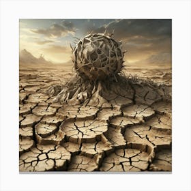 Sphere In The Desert 3 Canvas Print