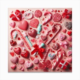 Valentine's Day, candy pattern 3 Canvas Print