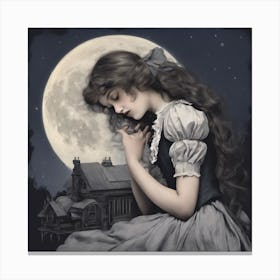 407729 Victorian Girl Under The Moon Xl 1024 V1 0 Canvas Print